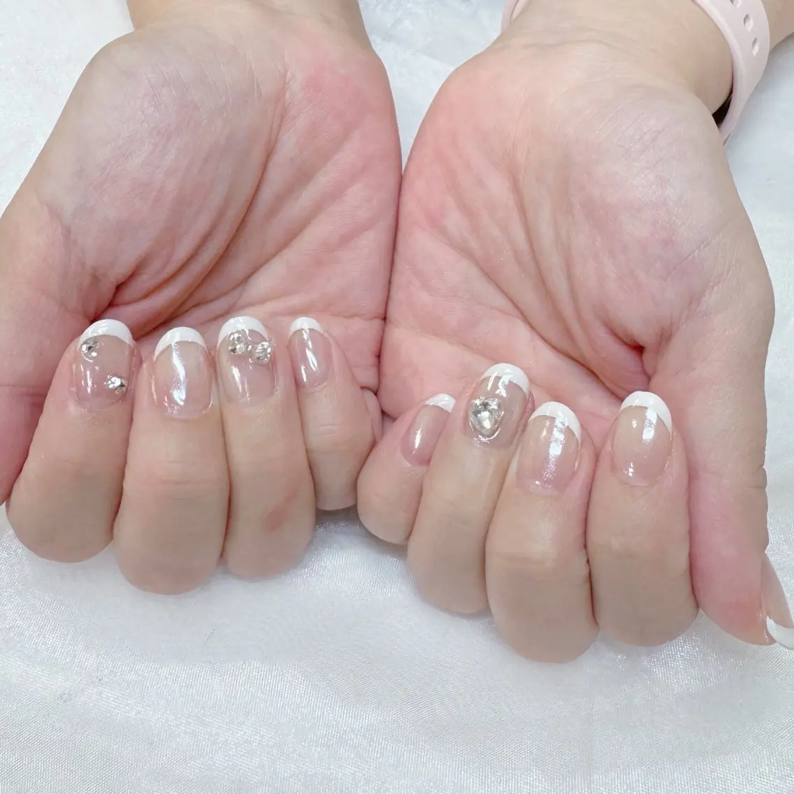 ネイル フレンチネイル キラキラネイル オフィスネイル シンプルネイル maruyasu. yのネイルデザイン