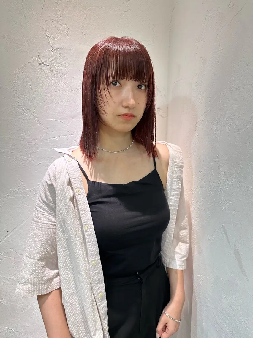 ミディアム カラー REINA☁️透明感 カラー/ぷつっと♡のヘアスタイル