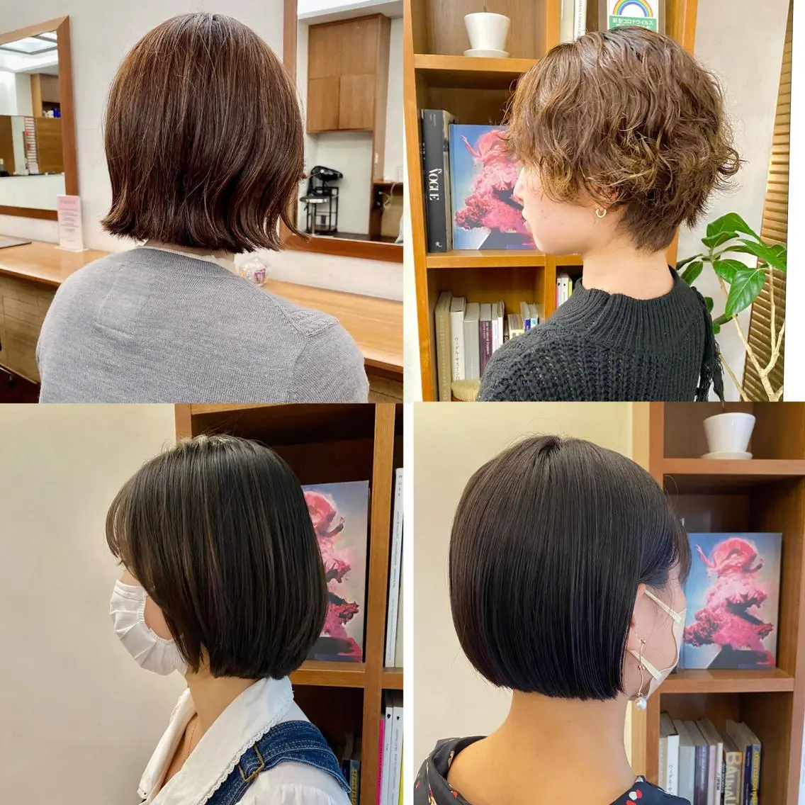 ショート カラー パーマ 似合わせレイヤー/ ケアパーマ/高倉のヘアスタイル