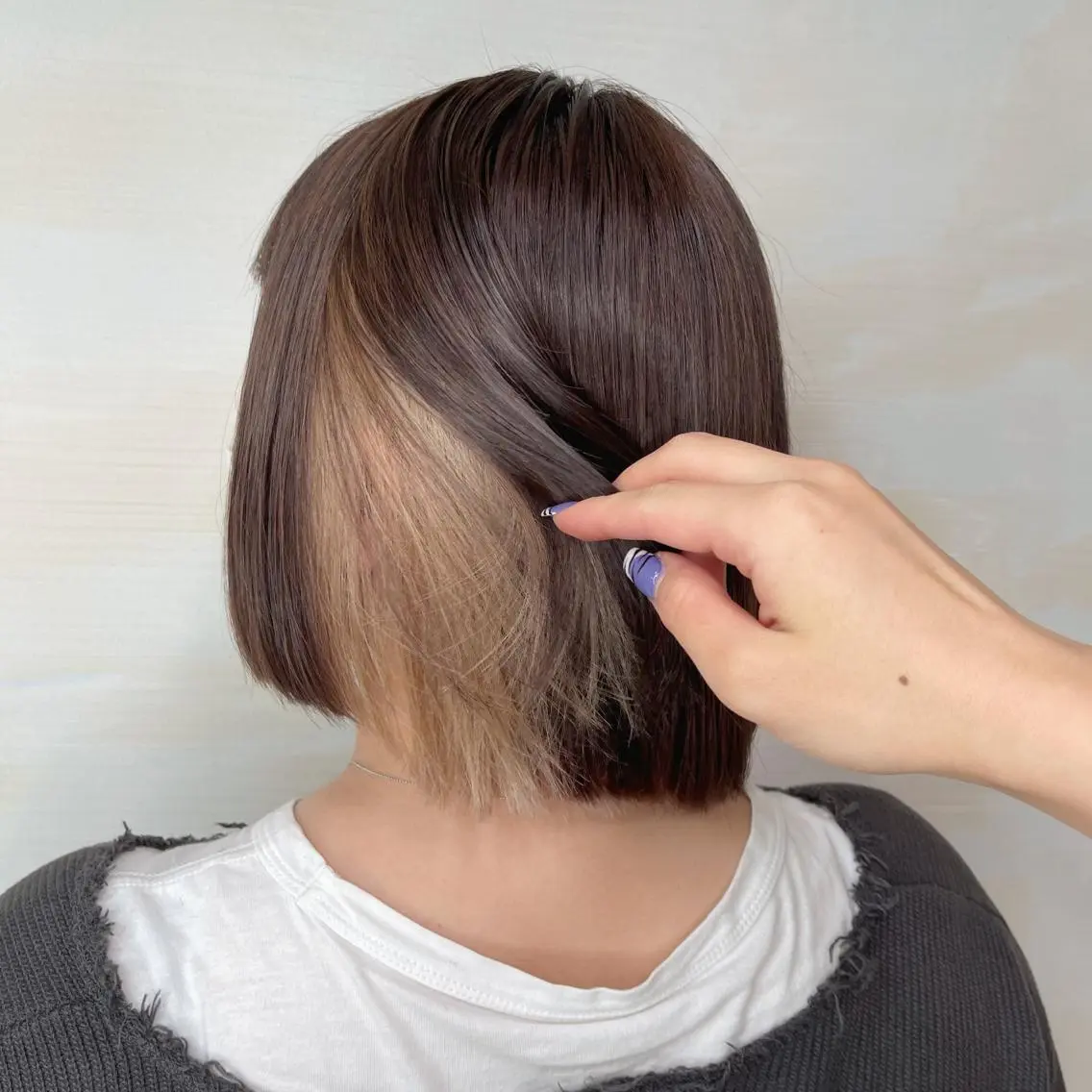 ショート ヘアカラー トリートメント MEI💫銀座 エクステ/艶カラーのヘアスタイル
