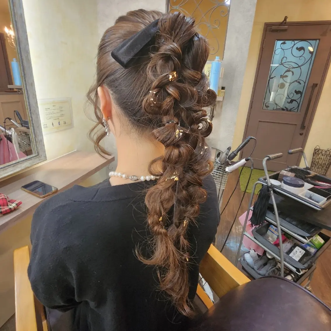 ロング ヘアアレンジ ヘアセット 田井中 悠紀のヘアスタイル