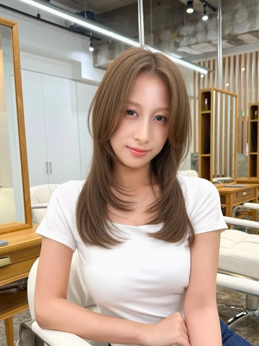 セミロング カット ヘアカラー トリートメント KAWAI KOHEIのヘアスタイル