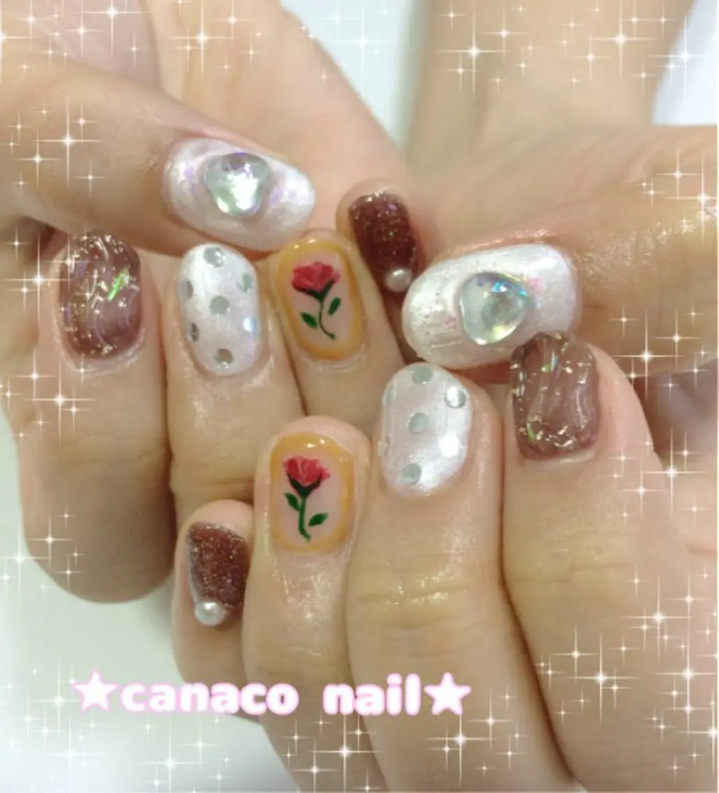 ネイル アートネイル ジェルネイル パラジェル ストーンネイル ハンドネイル ハンドケア ベテランネイル cnc nailのネイルデザイン
