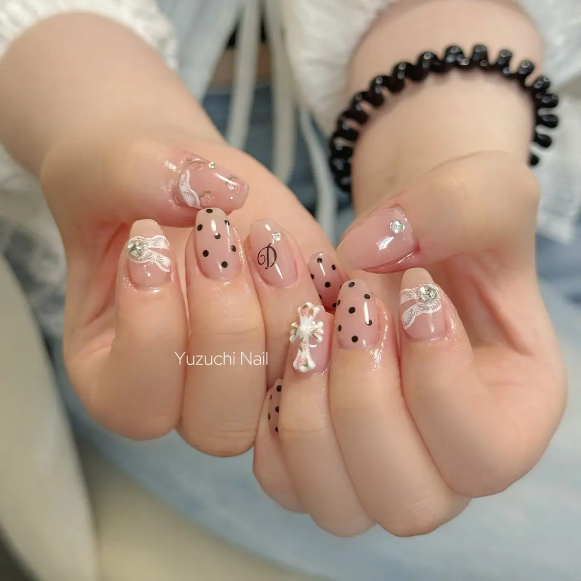 ネイル 長さ出し キラキラネイル ハンドネイル Yuzuchi Nailのネイルデザイン