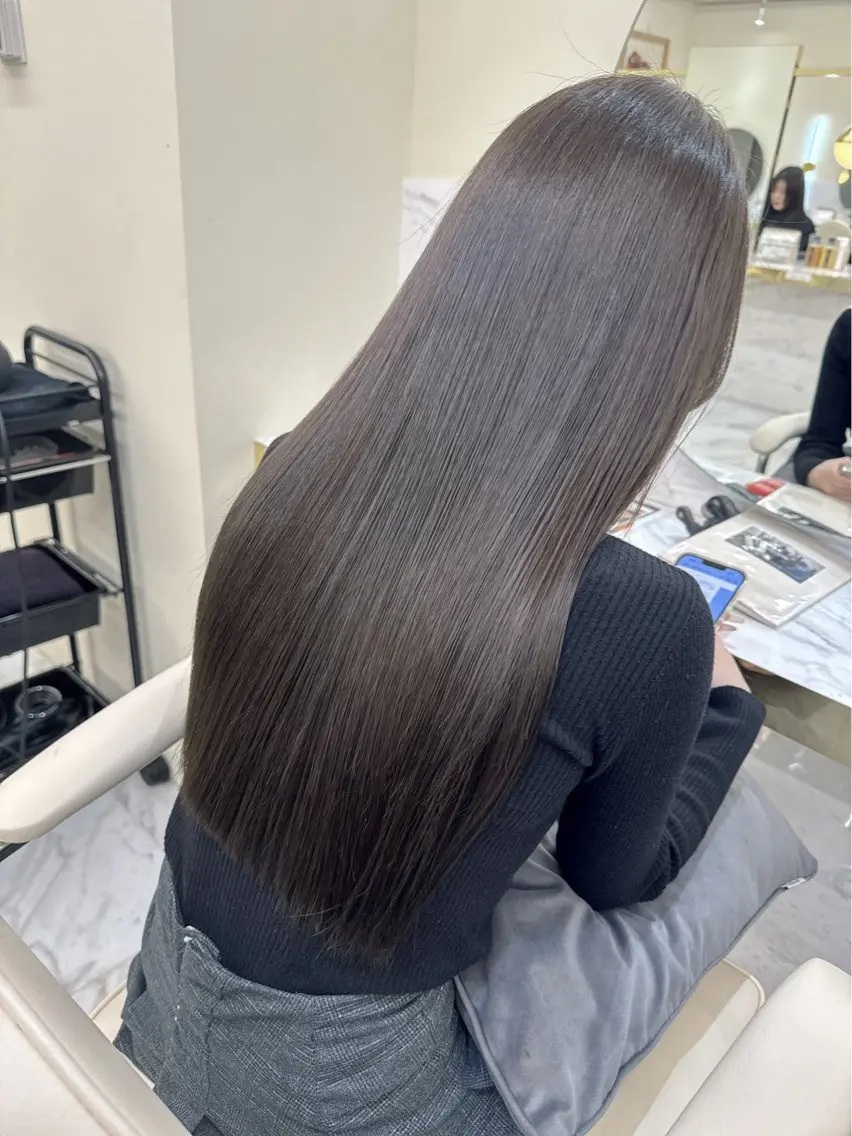 ロング カット ヘアカラー 縮毛矯正 トリートメント シンタニナオト /梅田茶屋町のヘアスタイル