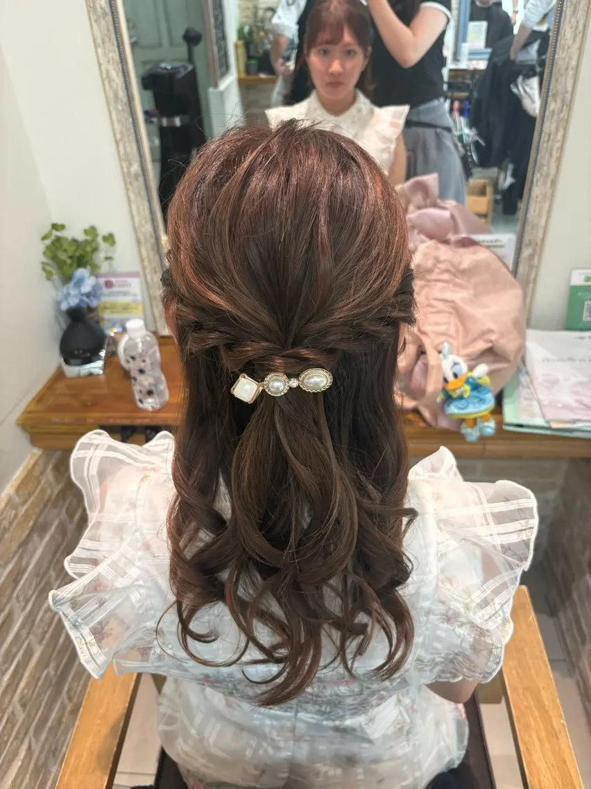 ヘアアレンジ ハーフアップ ヘアセット もえ🦋🫧韓国風/ ヘアアレンジのその他イメージ
