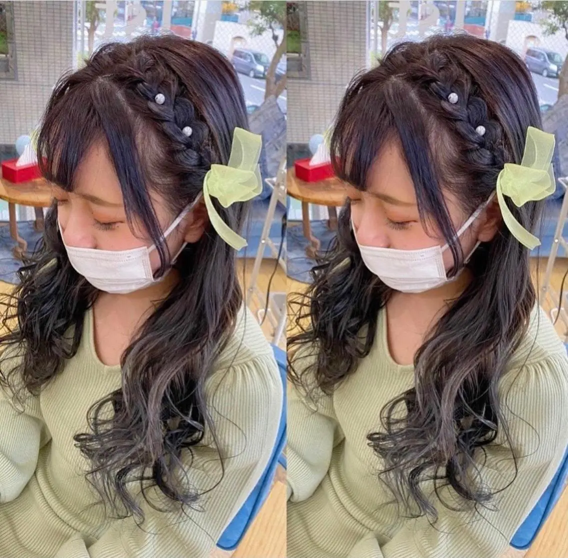 ロング ヘアアレンジ エクステ 外国人風カラー ハイライト 髪質改善 韓国風ヘア モモカ/ハイトーン /バレイヤージュのヘアスタイル