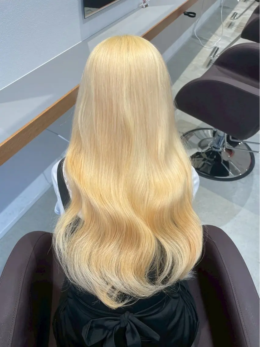 ロング カラー ブリーチ 透明感カラー ハイトーンカラー SASE/ 🍒nodoka🍒のヘアスタイル