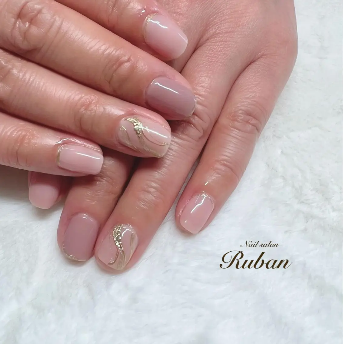 ネイル 入学式 卒業式 ミラーネイル オフィスネイル ピンク Nail salon Rubanのネイルデザイン