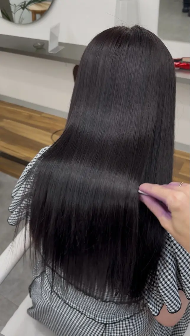ロング 髪質改善 ヘアカラー トリートメント 艶髪施術 関谷ヒュウのヘアスタイル