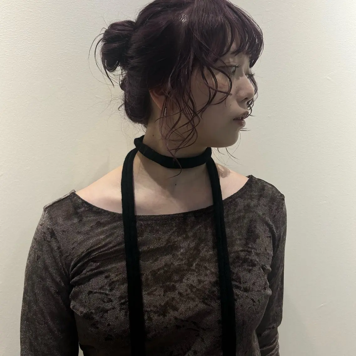ロング カラー ラベンダーカラー パープルカラー カット ヘアカラー 田中 遥陽のヘアスタイル