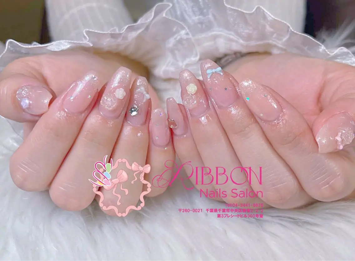 ネイル フレンチネイル ジェルネイル マグネットネイル 持ち込み ニュアンスネイル ハンドネイル Ribbonnail salonのネイルデザイン