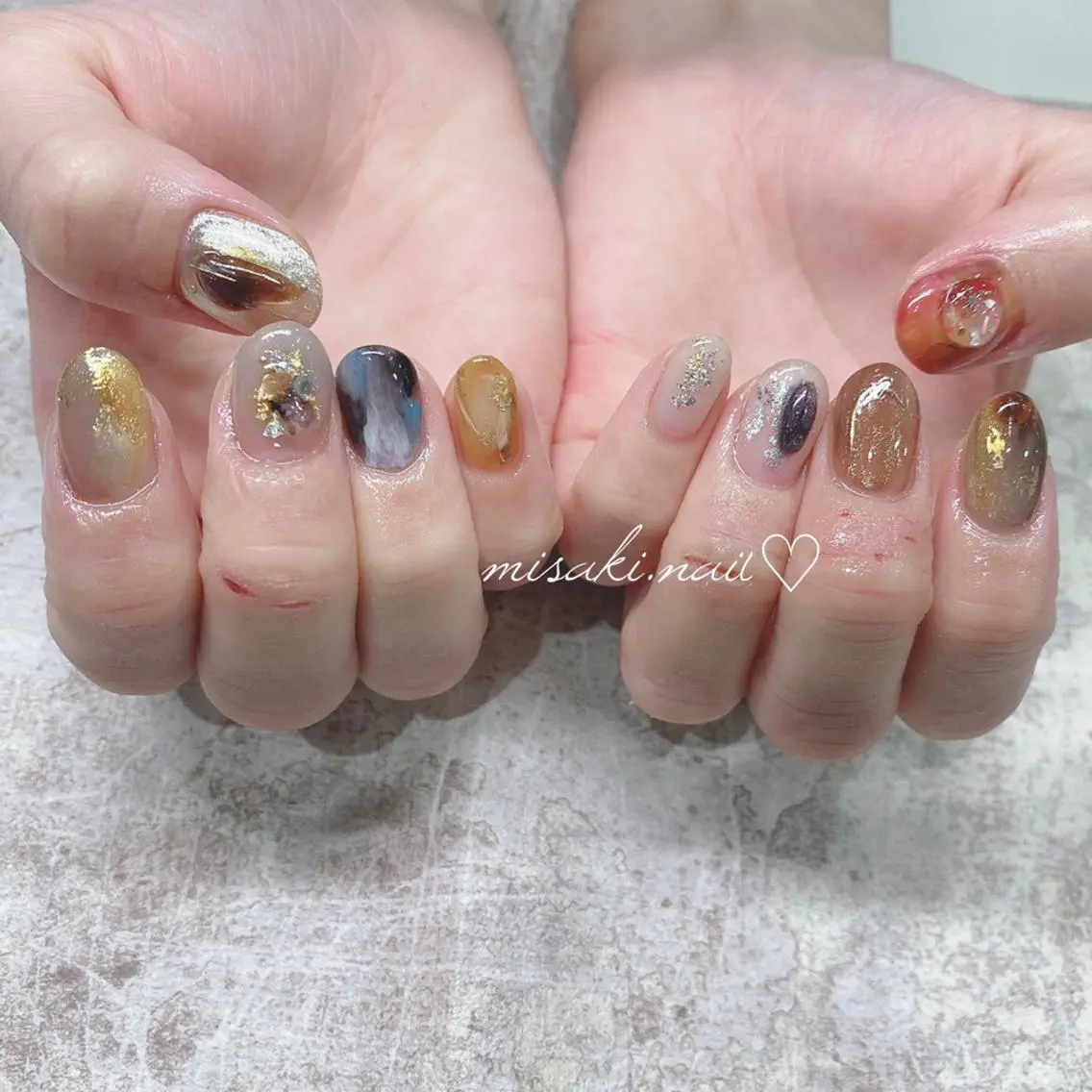 ネイル 韓国ネイル ワンホンネイル ハンドネイル nailsalon miinailsのネイルデザイン