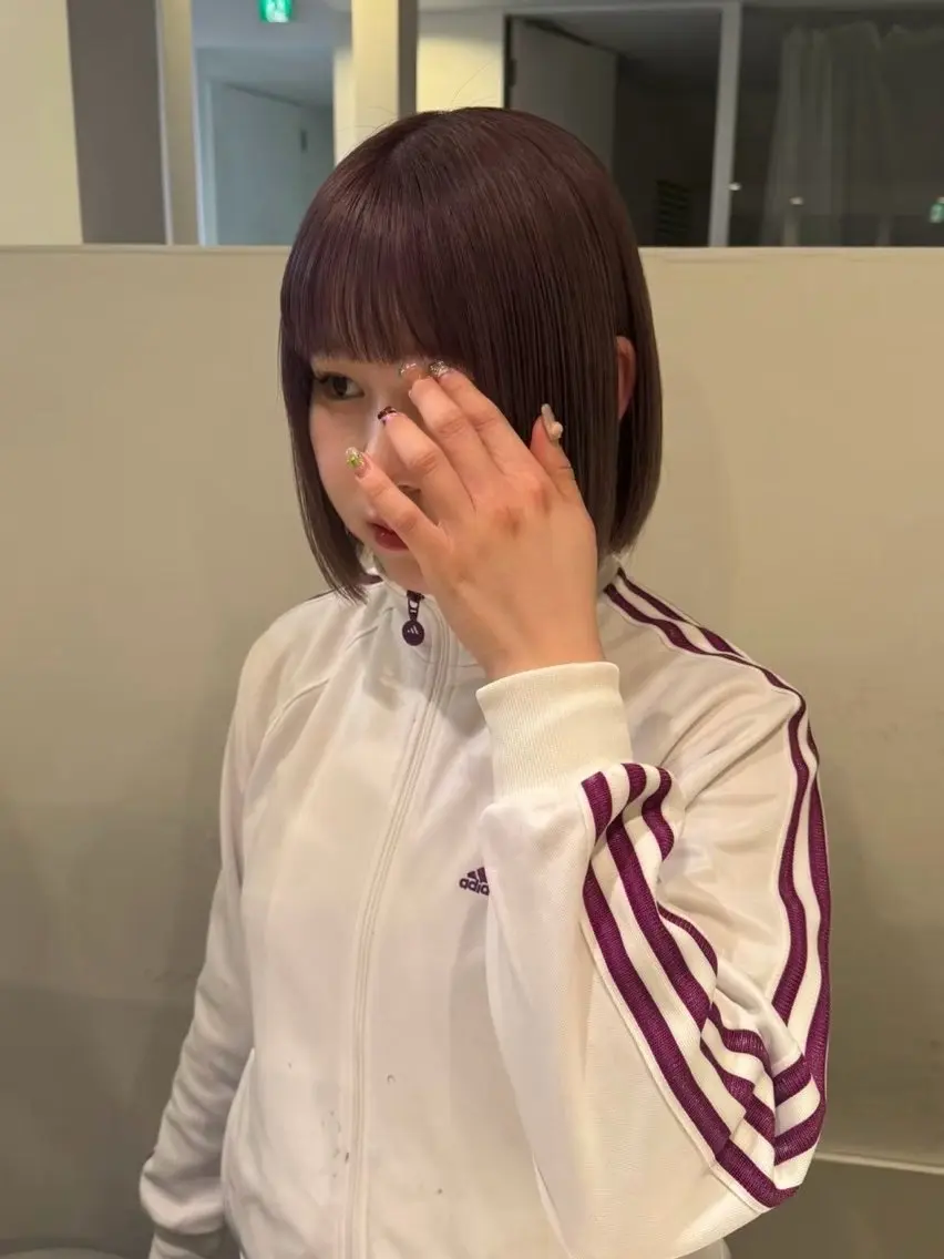 カラー グレージュ ラベンダーカラー ラベンダーグレージュ ラベンダーグレー ヘアカラー YOKE 桃山台 SAKI♩ ܸのヘアスタイル