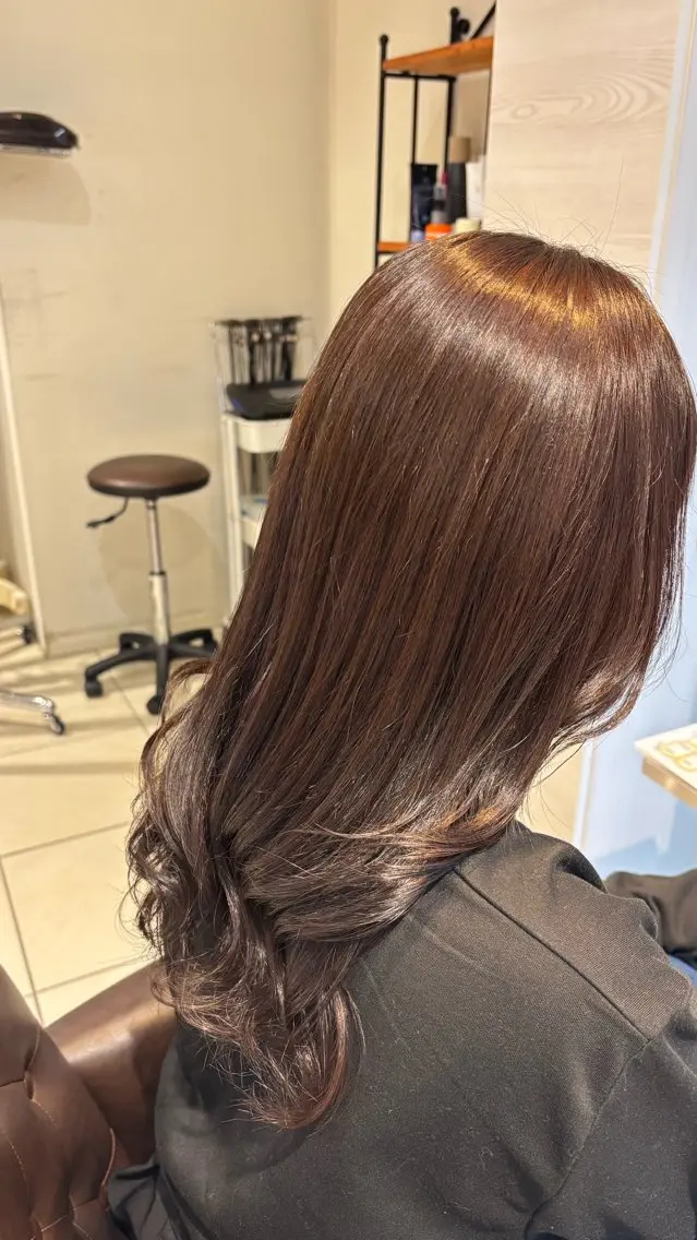 ロング カラー ブラウンカラー ナチュラルブラウン 落合 千夏のヘアスタイル