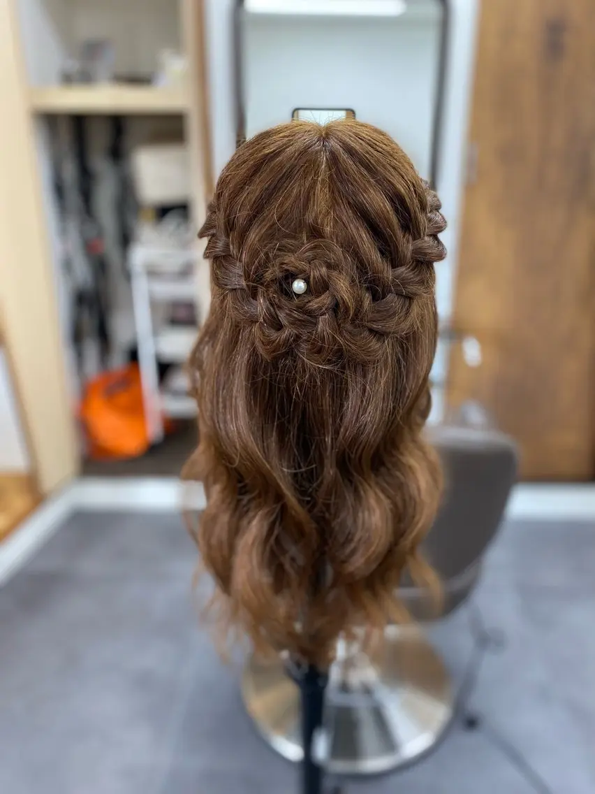 ヘアアレンジ ハーフアップ ヘアセット 黒木 千晴のヘアスタイル