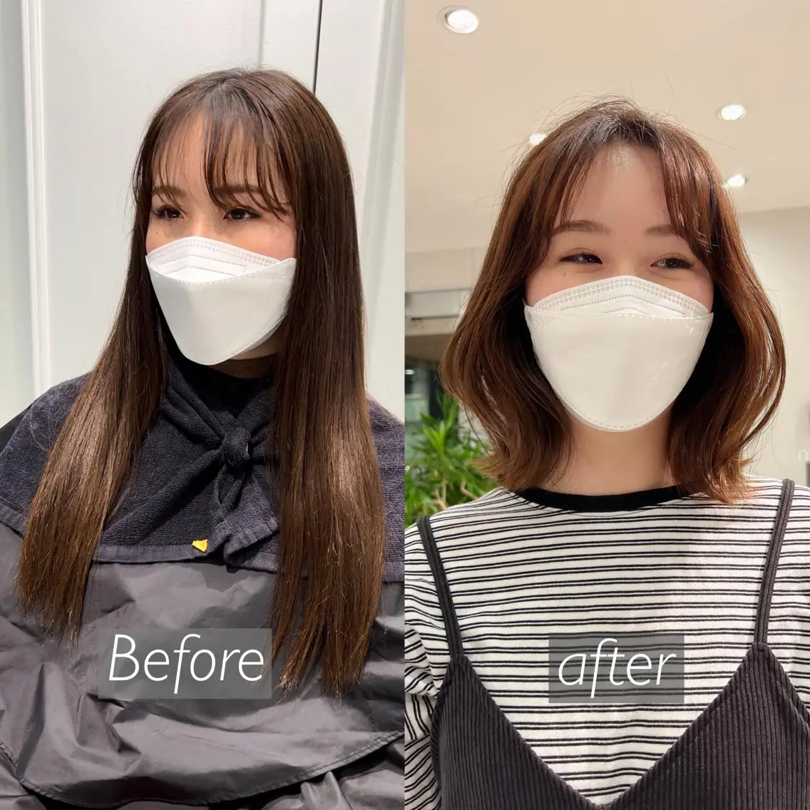 ミディアム カラー ✨まとまるボブ/ 切りっぱなし/ユキナのヘアスタイル