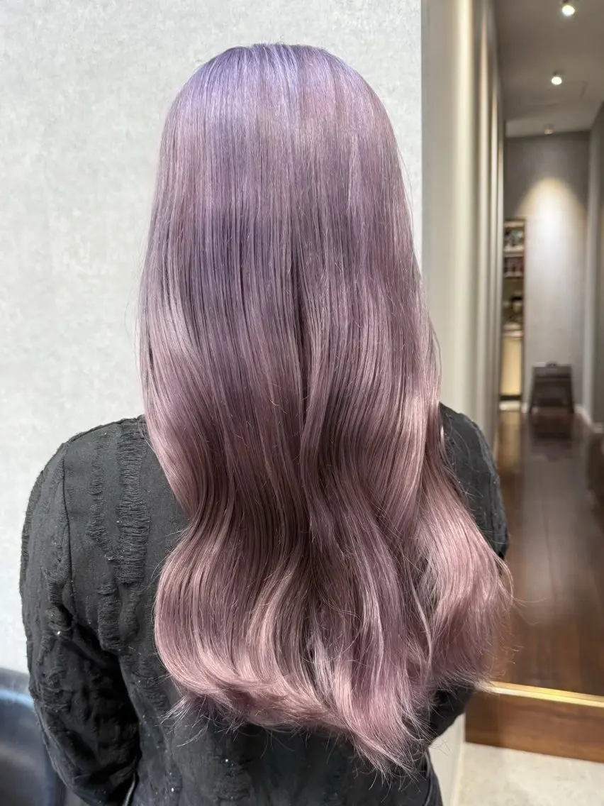 ロング カラー 透明感カラー ラベンダーカラー ピンクカラー ピンクラベンダー ヘアカラー Daisy🎀【福岡 美容室】chiakiのヘアスタイル