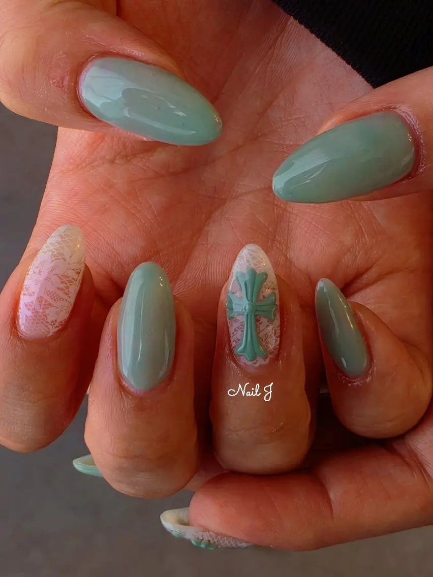 ネイル 韓国ネイル レース 夏ネイル ハンドネイル Nail Jのネイルデザイン