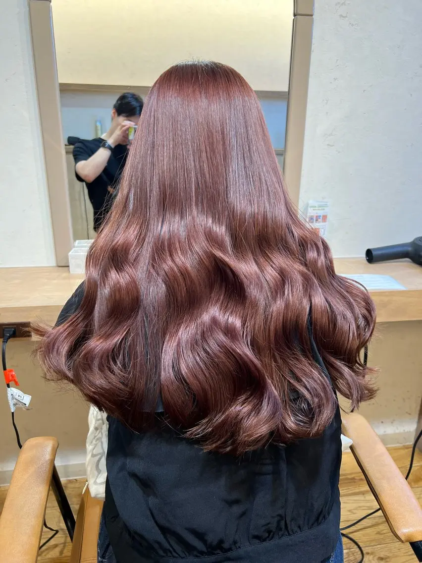 ロング カラー ダブルカラー ピンクカラー 神戸ボブ✂️ ioe三宮/田 伸佳のヘアスタイル