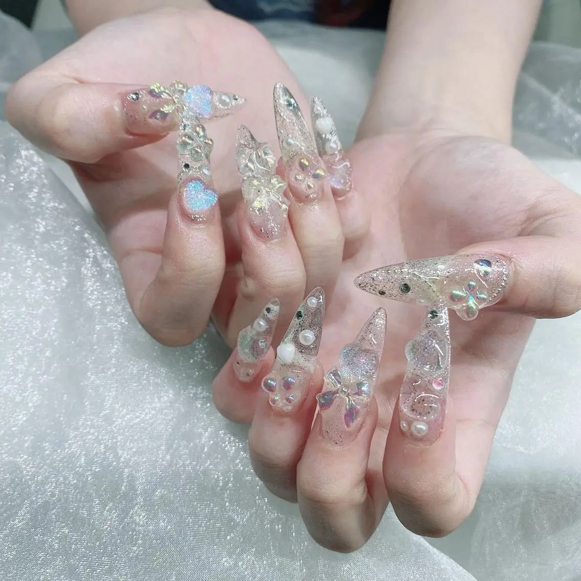ネイル アートネイル 長さ出し ネイルチップ Queen‘s なんのネイルデザイン
