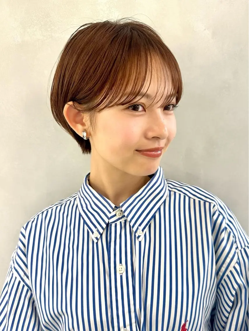 ショート カット ヘアカラー トリートメント 骨格診断で絶対可愛い ✨丸みショート✨凌弥のヘアスタイル