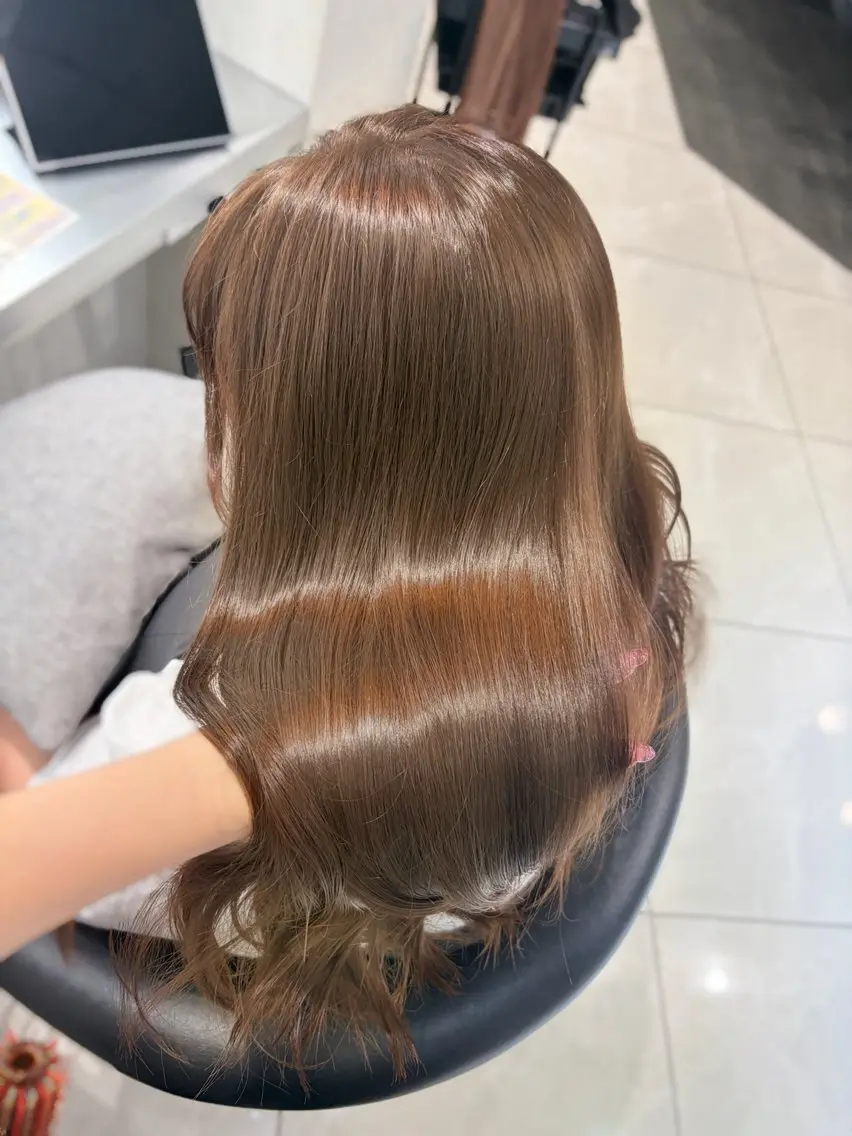 ロング カラー ベージュカラー 透明感カラー カット ヘアカラー トリートメント 韓国レイヤー×モテ髪 /MITSUKI🤍のヘアスタイル
