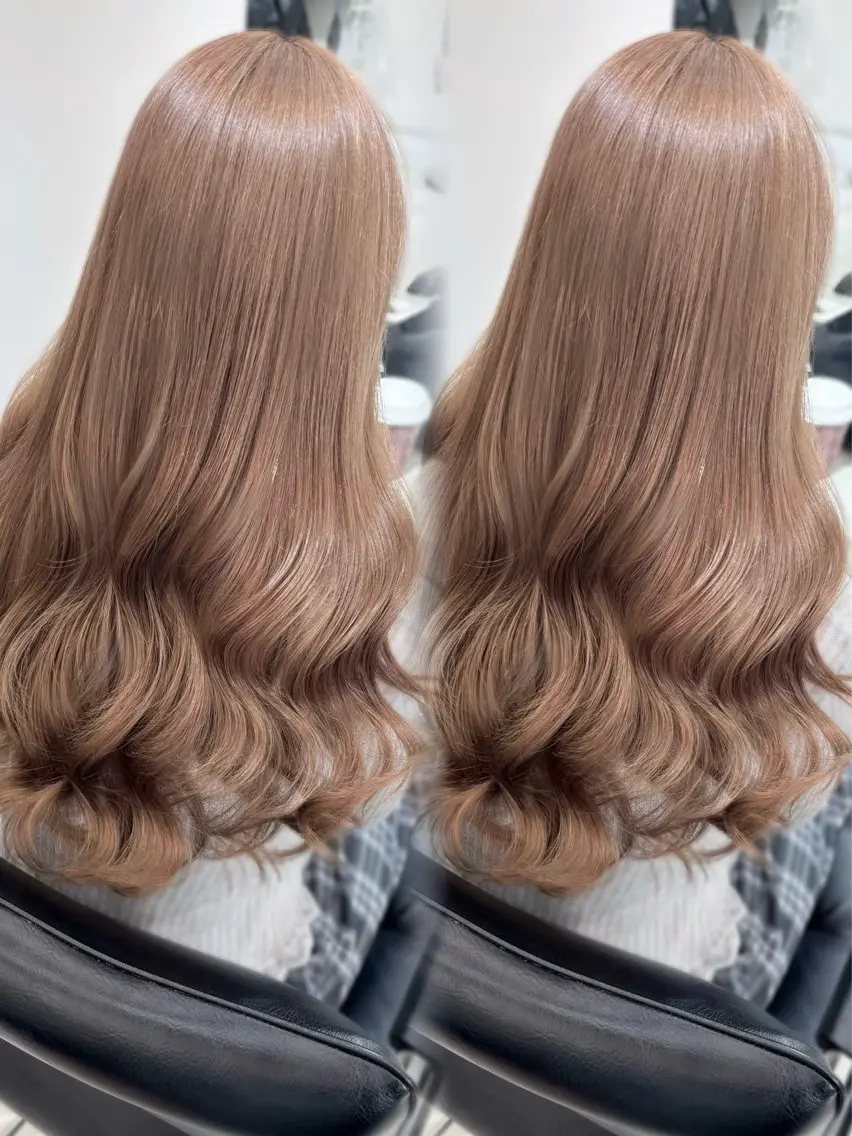ロング カラー ベージュカラー 透明感カラー ミルクティーベージュ ロング トリートメント カット ヘアカラー トリートメント 盛れる顔周り🤍渋谷 Risa🎀のヘアスタイル