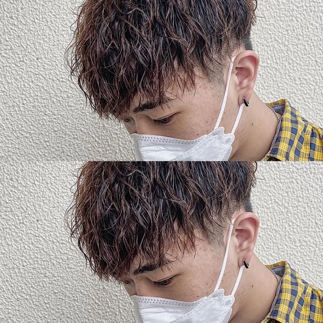 ショート パーマ メンズ 原田 涼矢のヘアスタイル