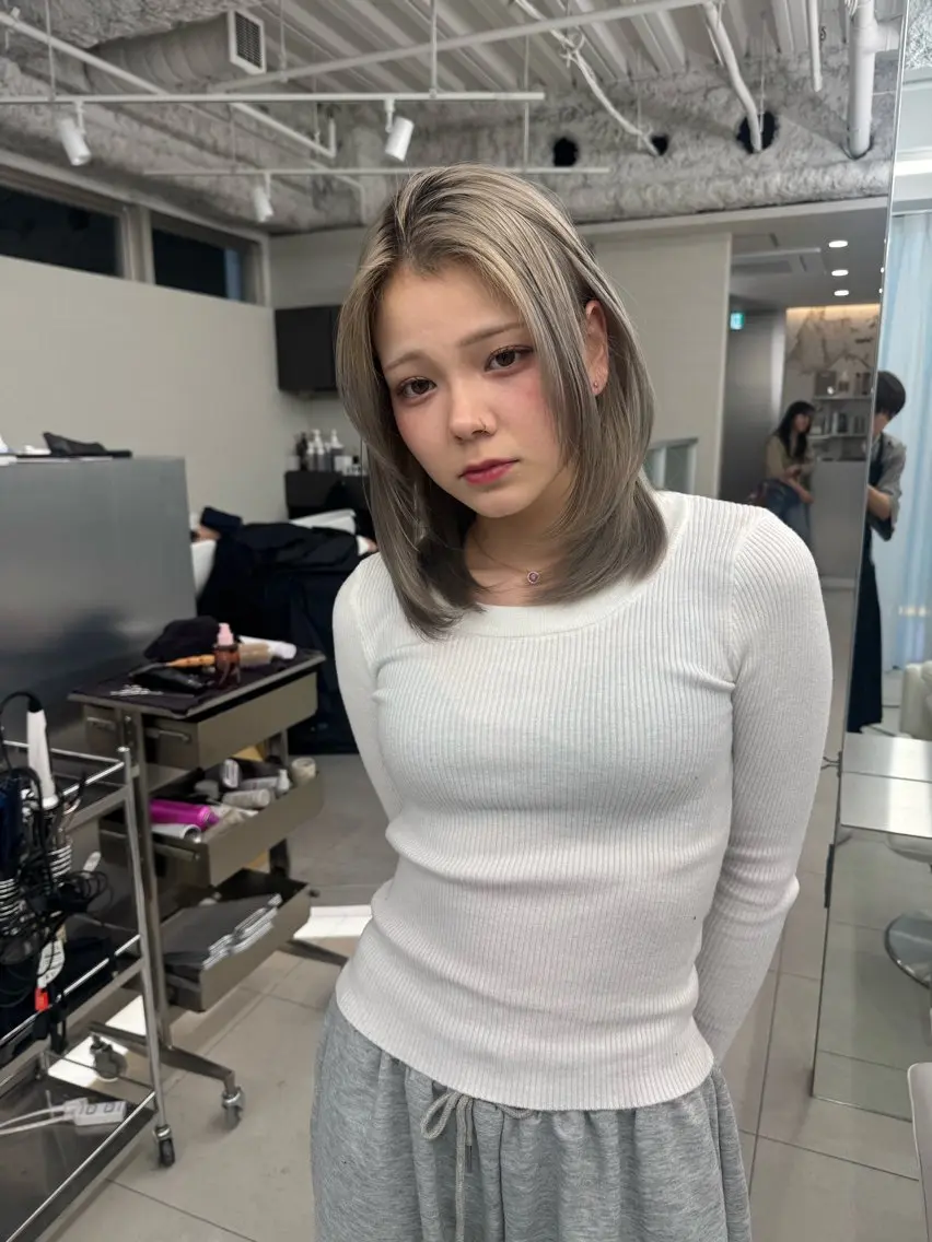 ミディアム カラー ヘアカラー ヘアセット 栄美容師/kiti /ボブ/ケントのヘアスタイル