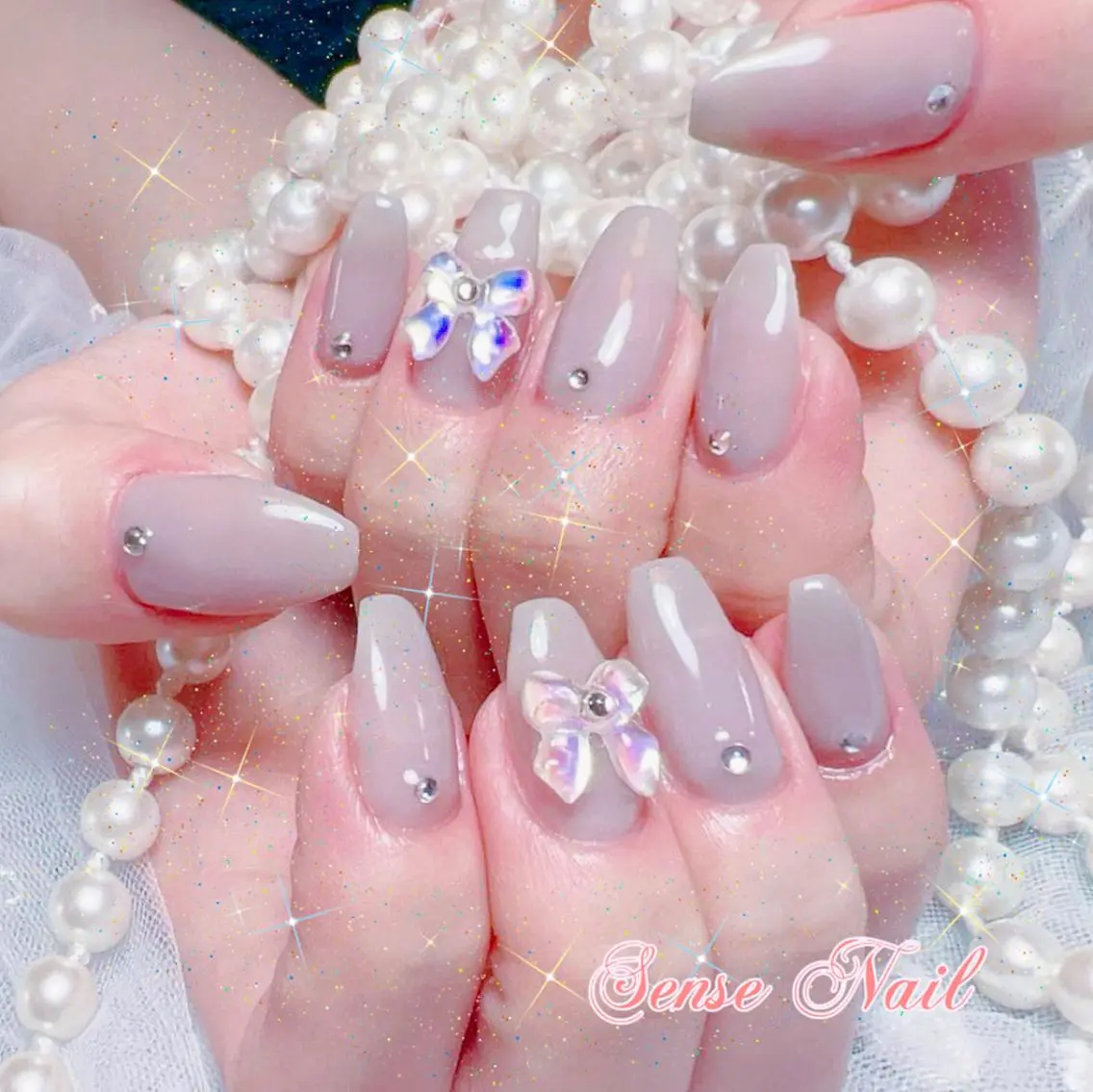 ネイル ストーンネイル ハンドネイル ハンドケア Feinn Ink💕のネイルデザイン