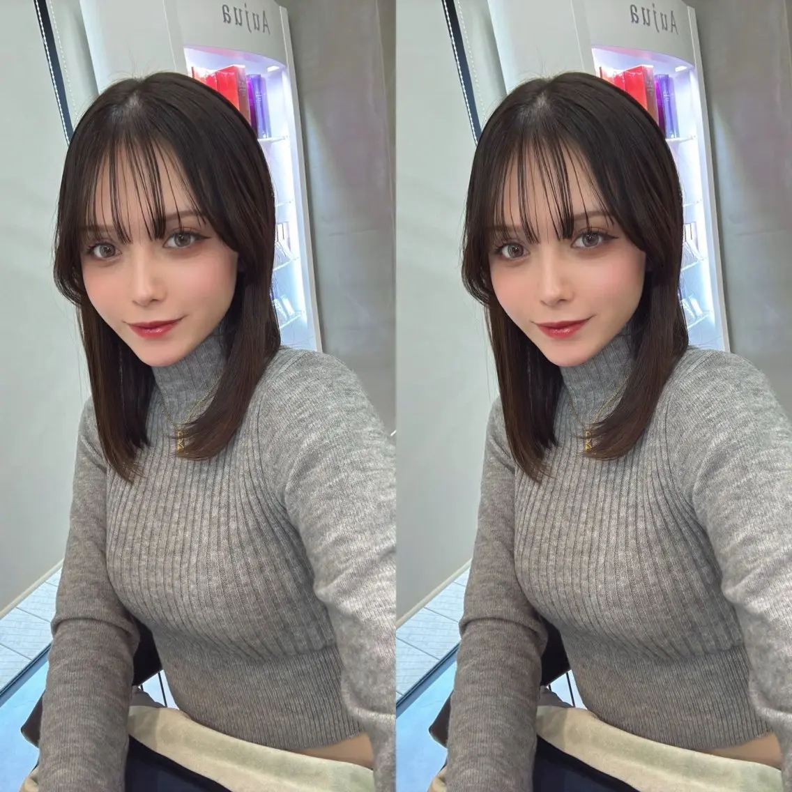 セミロング カット 縮毛矯正 トリートメント ✨髪質改善特化✨副 店長椎葉信乃介のヘアスタイル