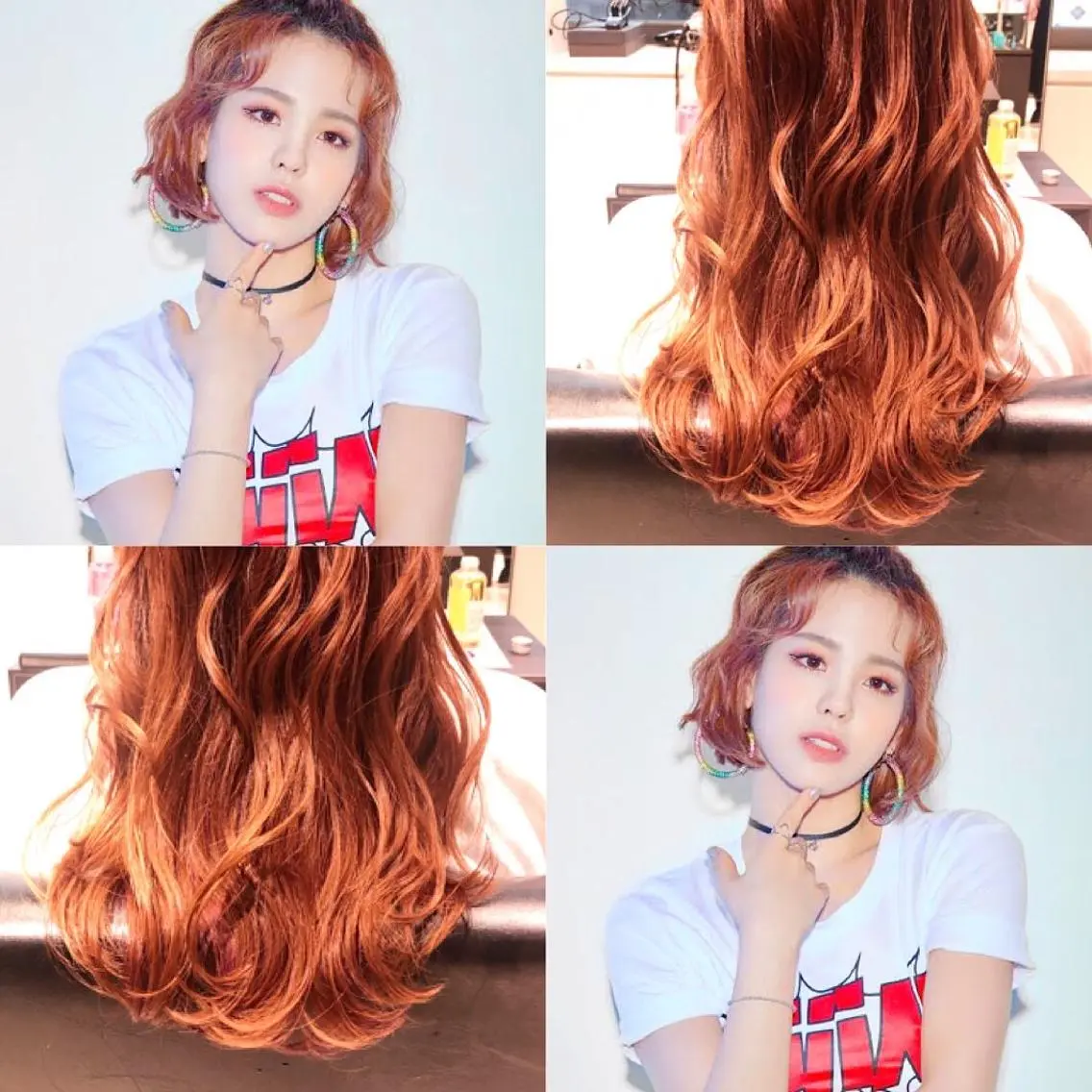ロング カラー パーマ ヘアアレンジ オレンジ 【似合うが見つかる】 Hanaのヘアスタイル
