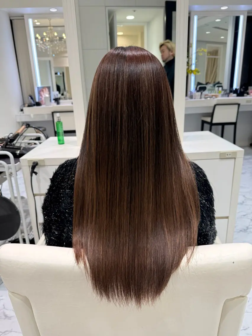 ロング ハイライト 縮毛矯正 加藤 さやかのヘアスタイル