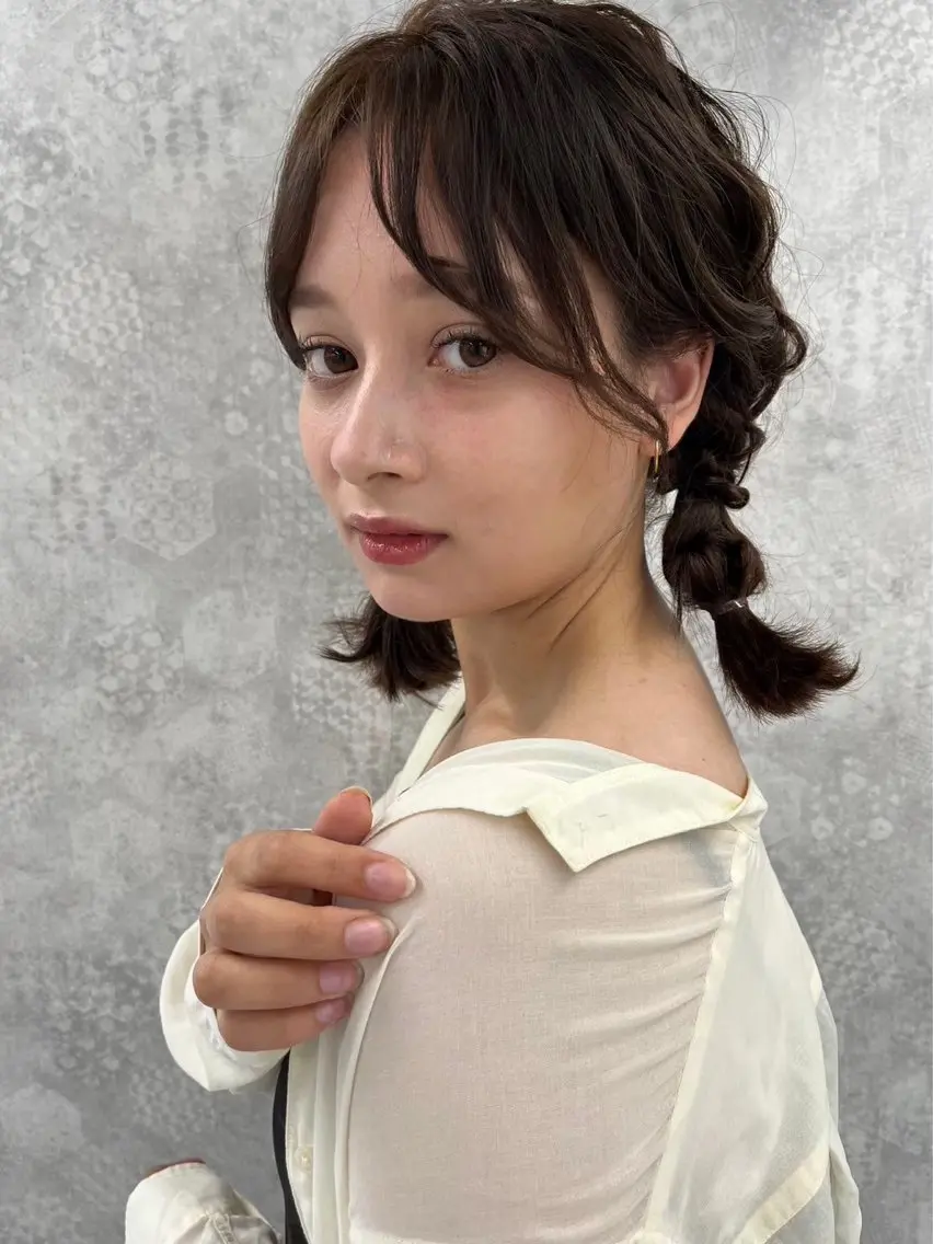 ミディアム ヘアカラー トリートメント ヘアセット 透明感カラー/ ブリーチ/💓パタオのヘアスタイル