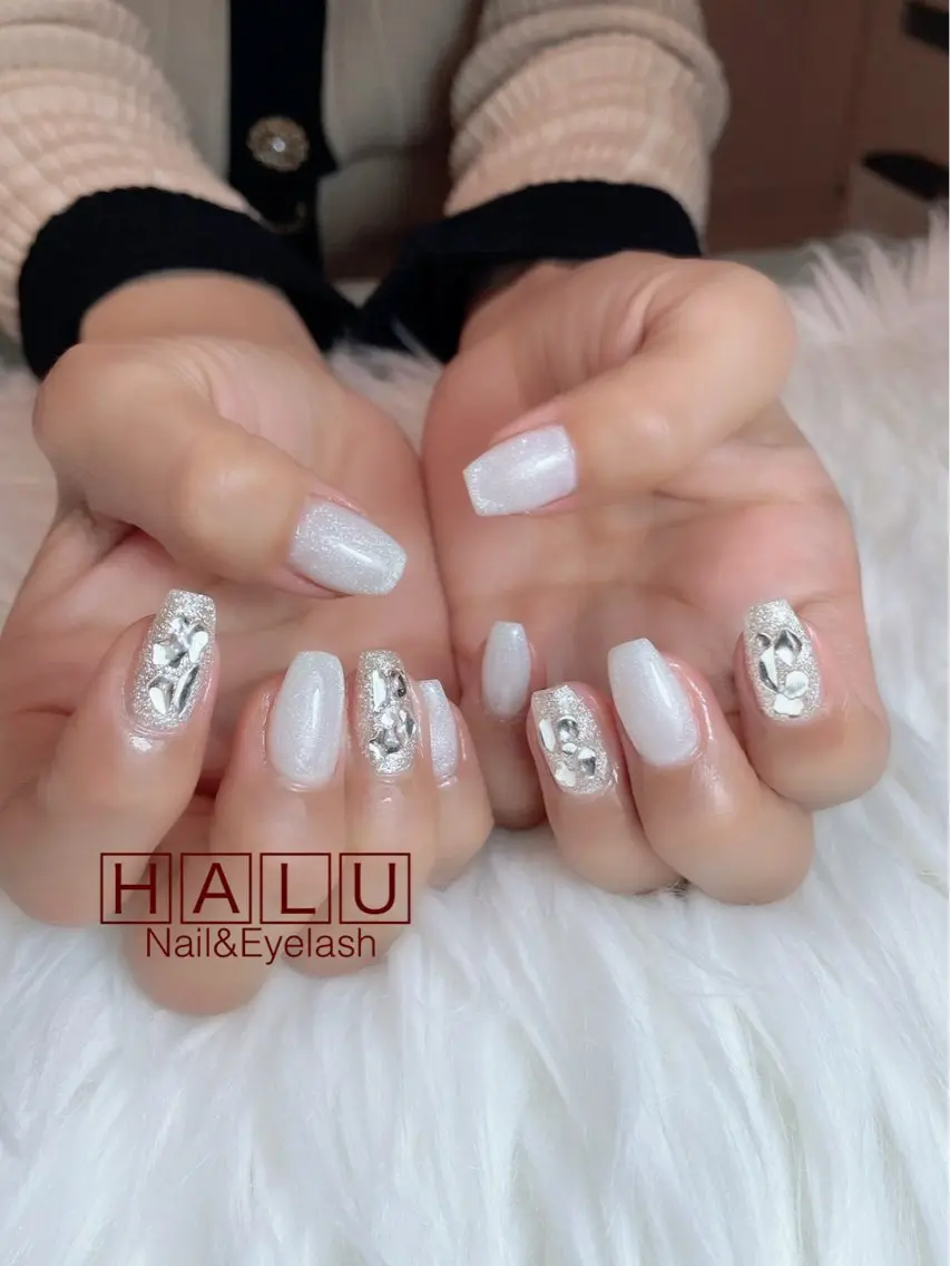 ネイル マグネットネイル 冬ネイル HALU ハルのネイルデザイン