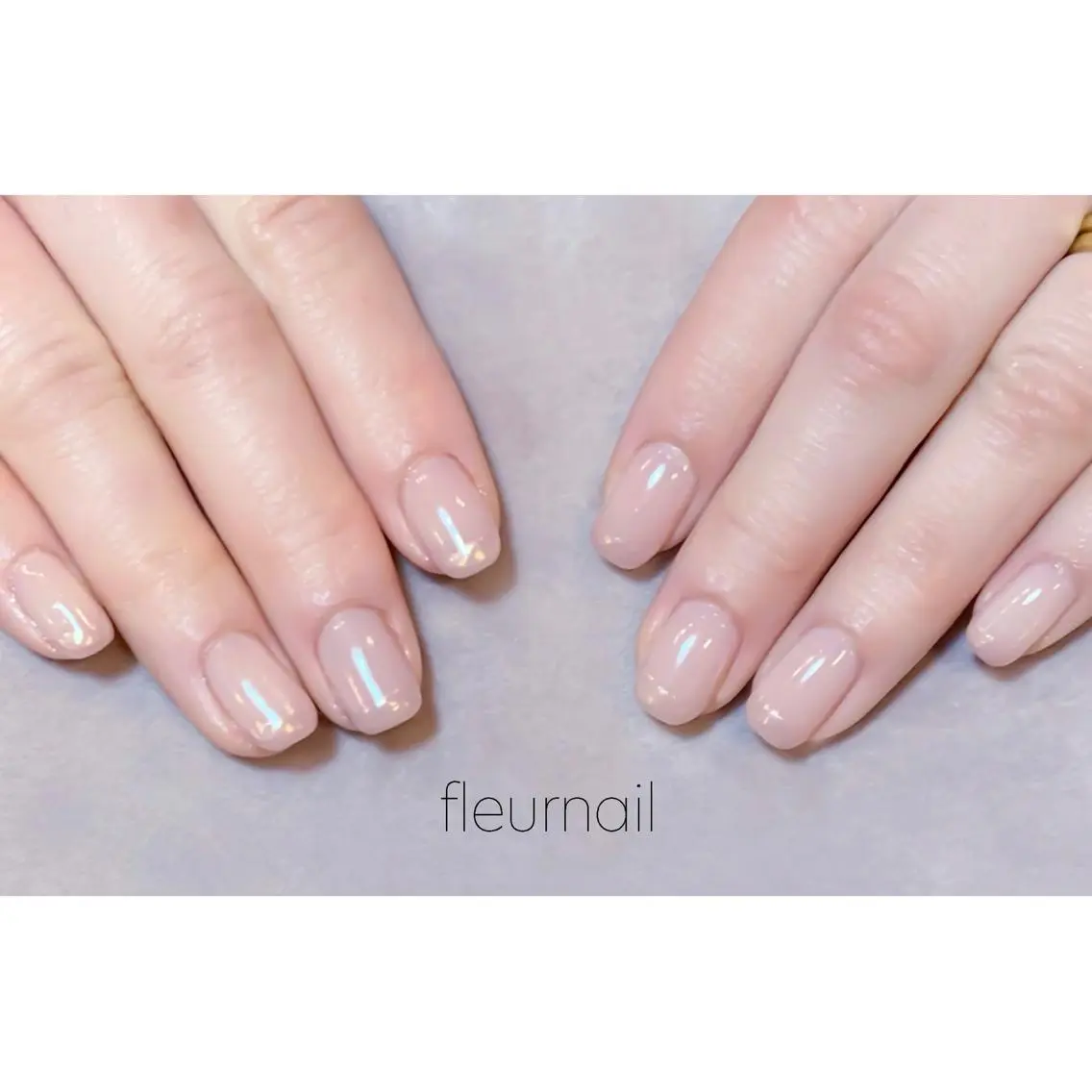 ネイル オーロラネイル ブルー 長さ出し フレンチネイル ジェルネイル ハンドネイル fleurnail miuraのネイルデザイン