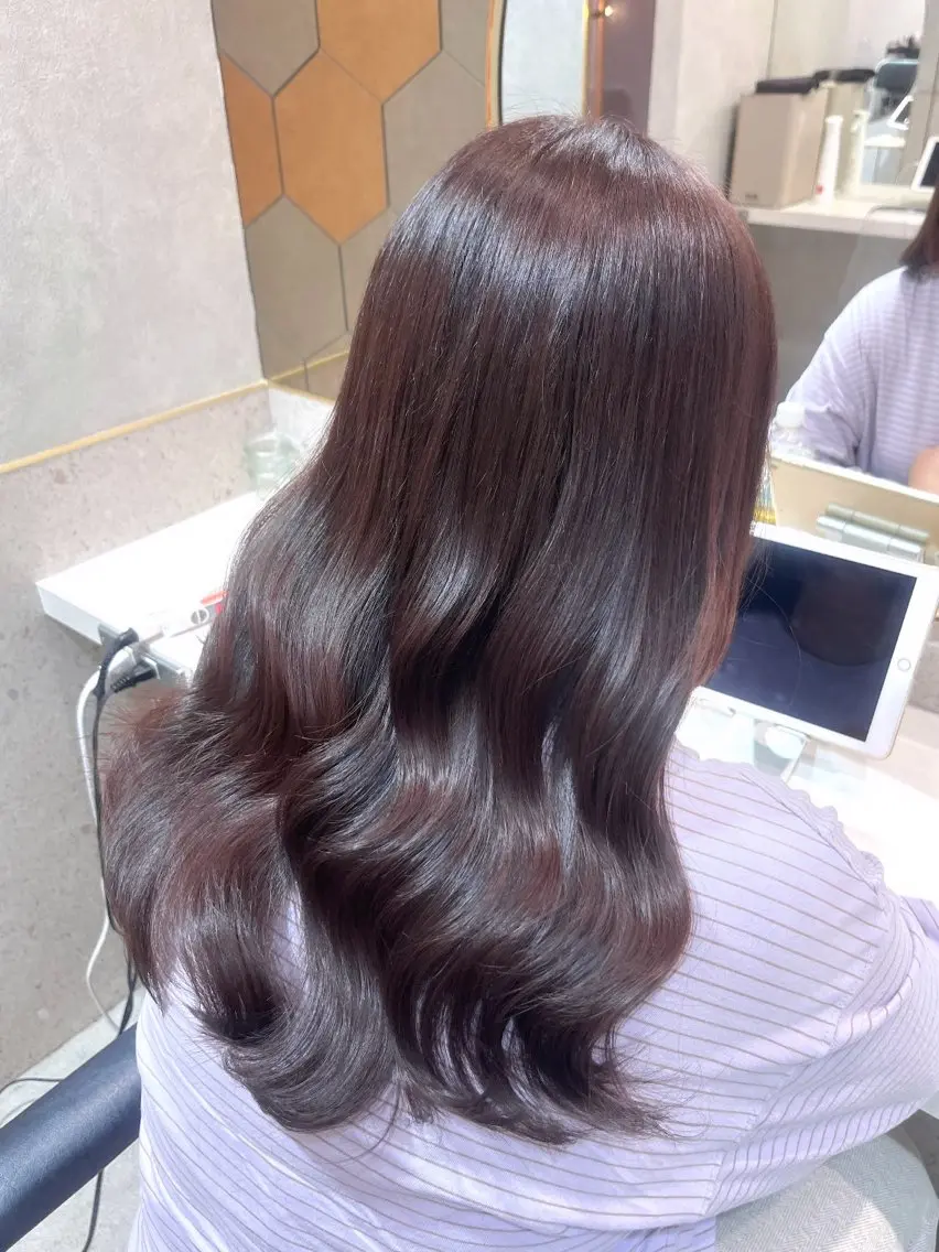 ロング ロング トリートメント カット ヘアカラー トリートメント 暖色カラー/新宿/韓 国風レイヤー鮫島志穂のヘアスタイル