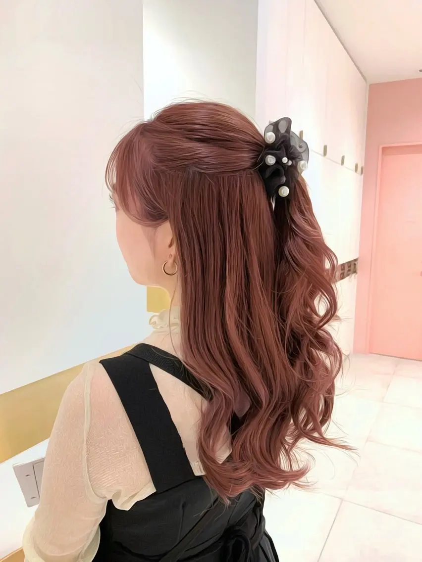 セミロング カラー ヘアカラー トリートメント ヘッドスパ ヘアセット 韓国ヘア/レイヤー/ 顔まわり/りょーとのヘアスタイル