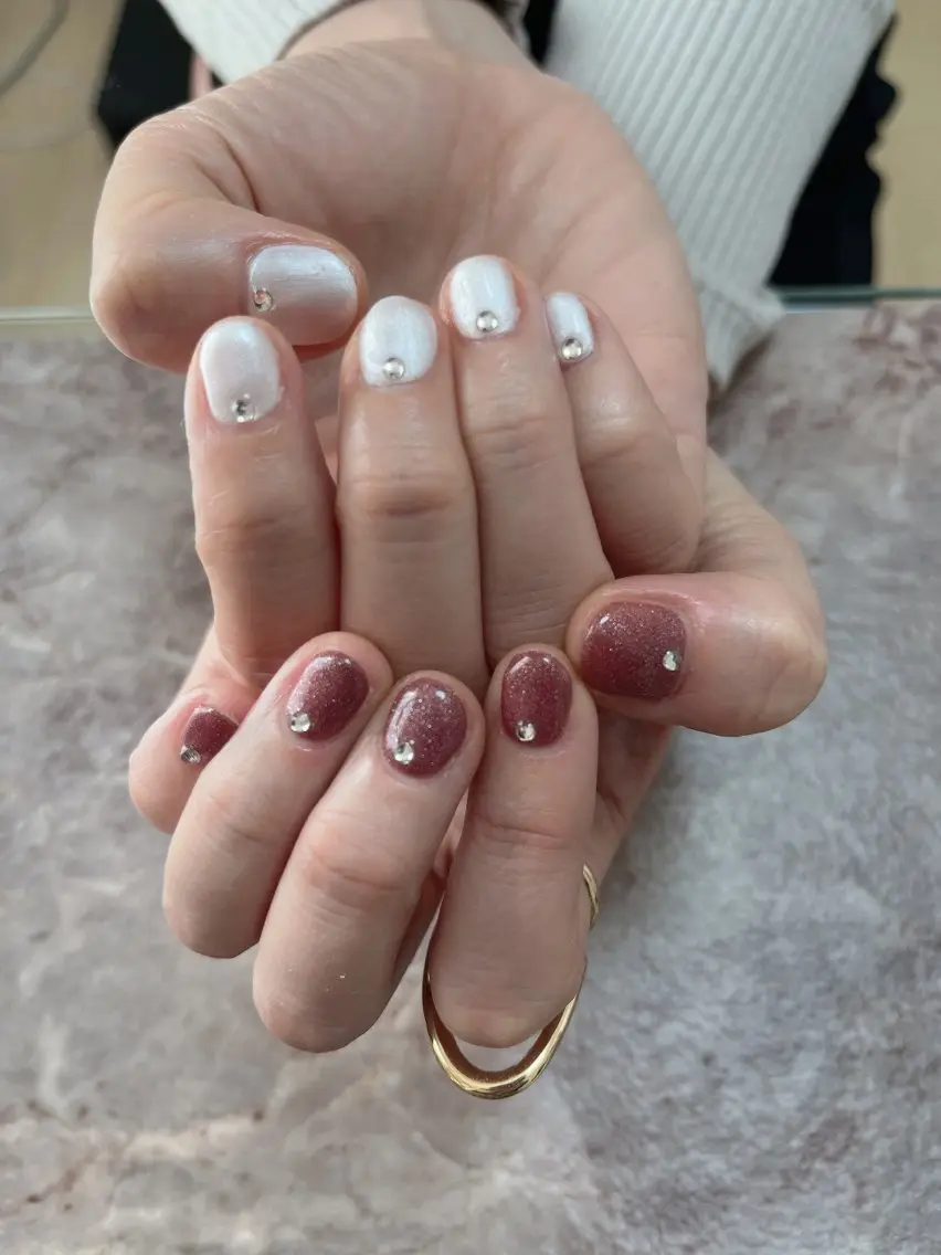 ネイル ワンカラーネイル ストーンネイル Will nail salonのネイルデザイン