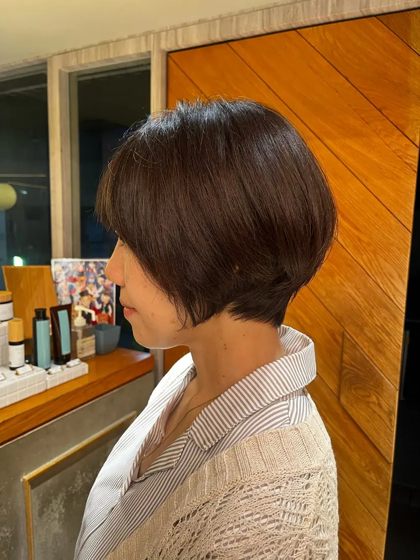 ショート ショートボブ ボブ くびれヘア ショートヘア 田内満里奈 /ショートカットのヘアスタイル