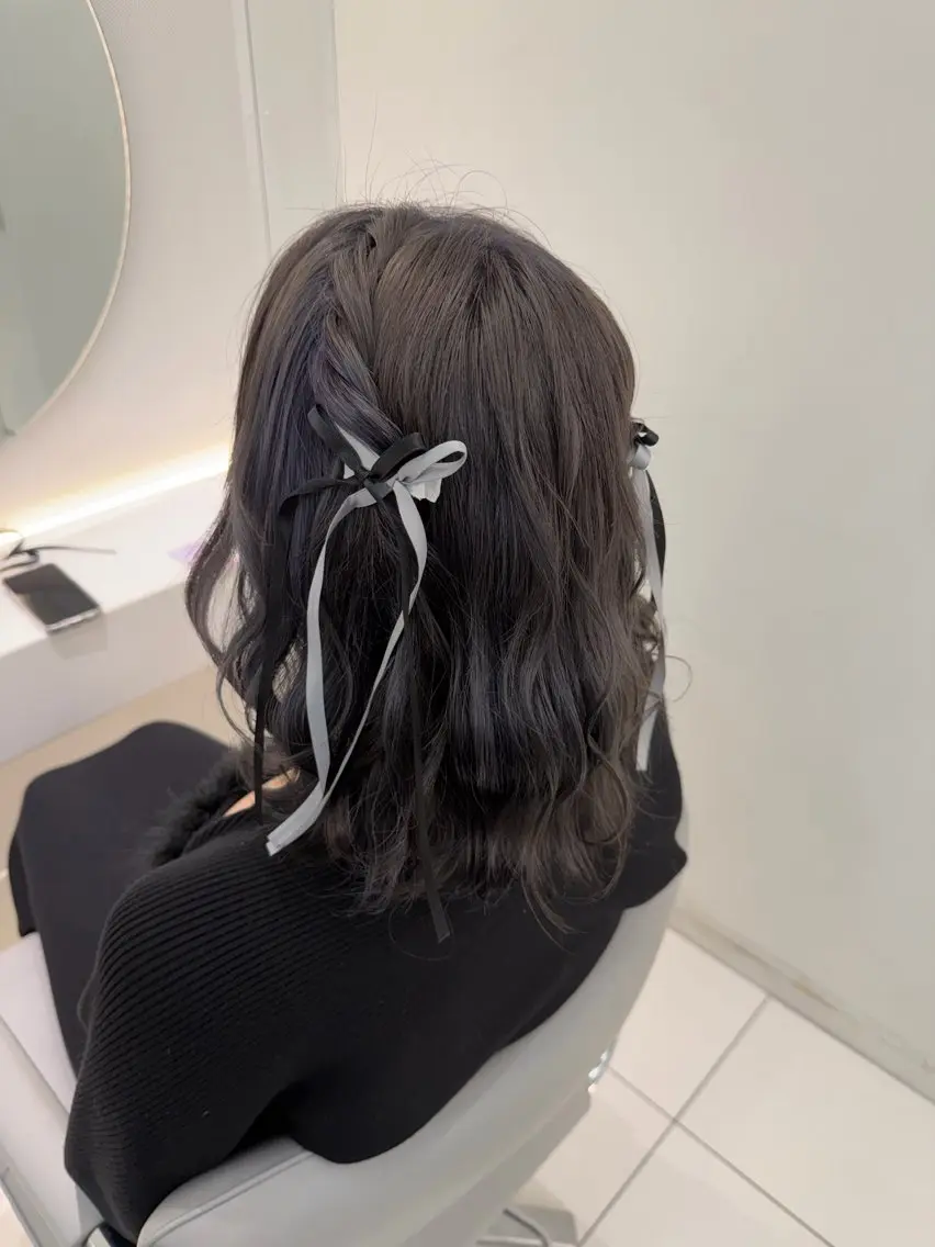 ヘアアレンジ 結婚式・ブライダル ボブ ヘアセット ヘアセット🎀耳つぼ 👂💎MONAMIのヘアスタイル