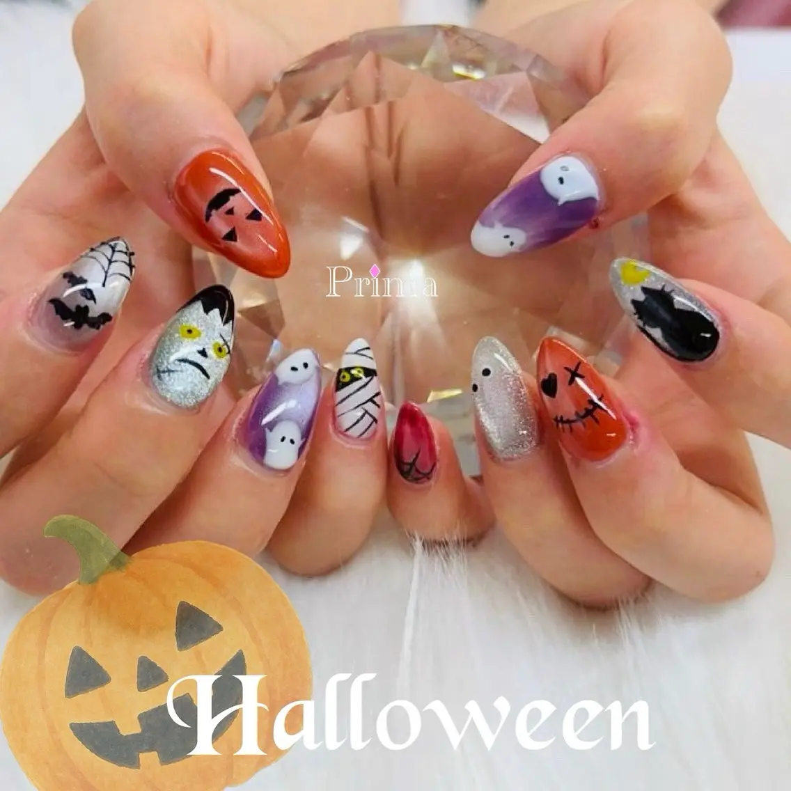 ネイル ハロウィン Prima💅 スカルプ💅ジェルのネイルデザイン