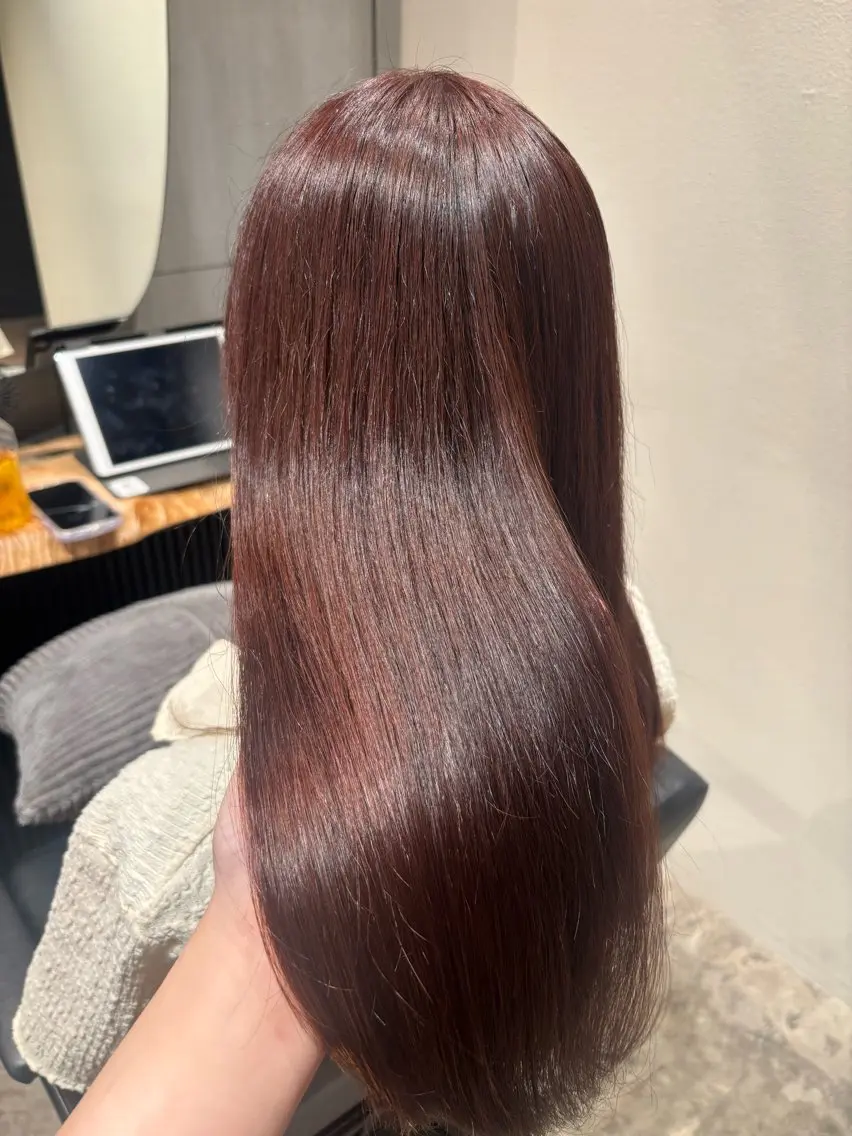 ロング カラー ブラウンカラー ピンクカラー ピンクブラウン ヘアカラー トリートメント パーマモデル募集/ みはなのヘアスタイル