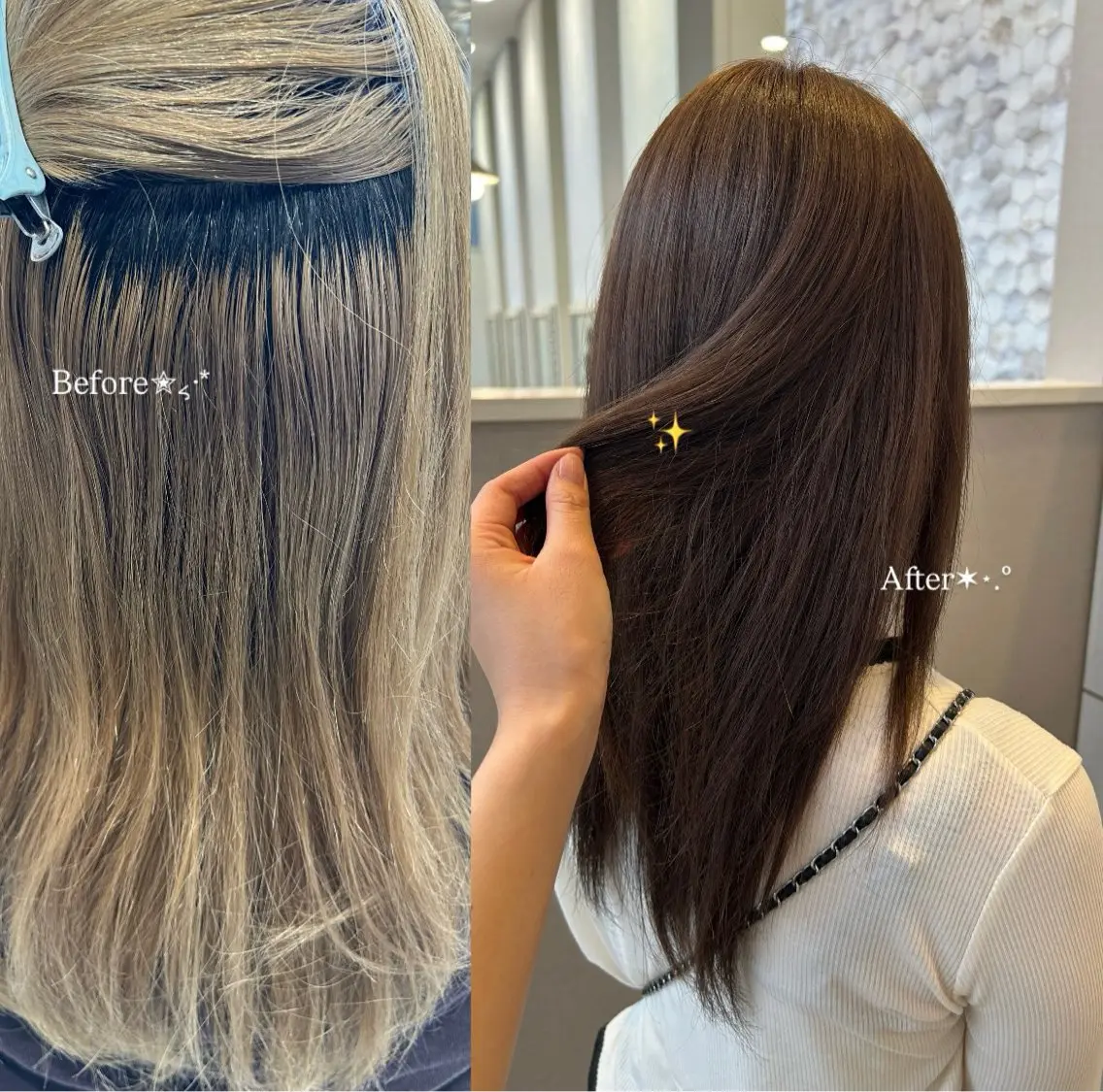 ロング カラー emusalon . Akika‎✮*｡ﾟのヘアスタイル