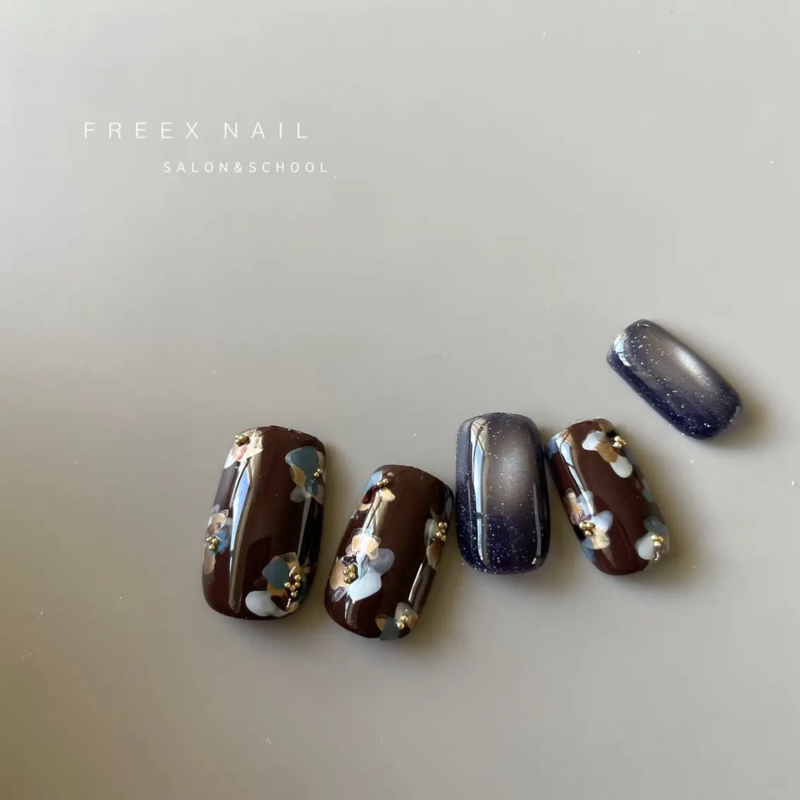 ネイル フラワーネイル マグネットネイル ニュアンスネイル ハンドネイル ハンドケア freex nail /ニュアンス/個性派のネイルデザイン