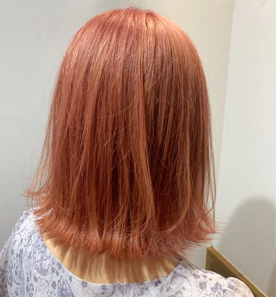 ミディアム カラー ベージュカラー ブリーチ ピンクカラー ピンクベージュ 中目黒🌼 🌼ハナのヘアスタイル