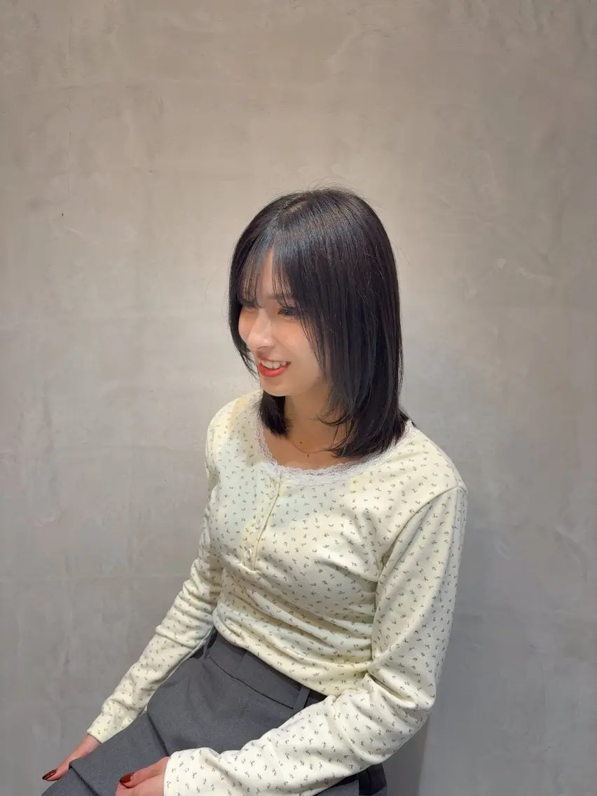 ミディアム カラー ヘアアレンジ 植林 奨のヘアスタイル