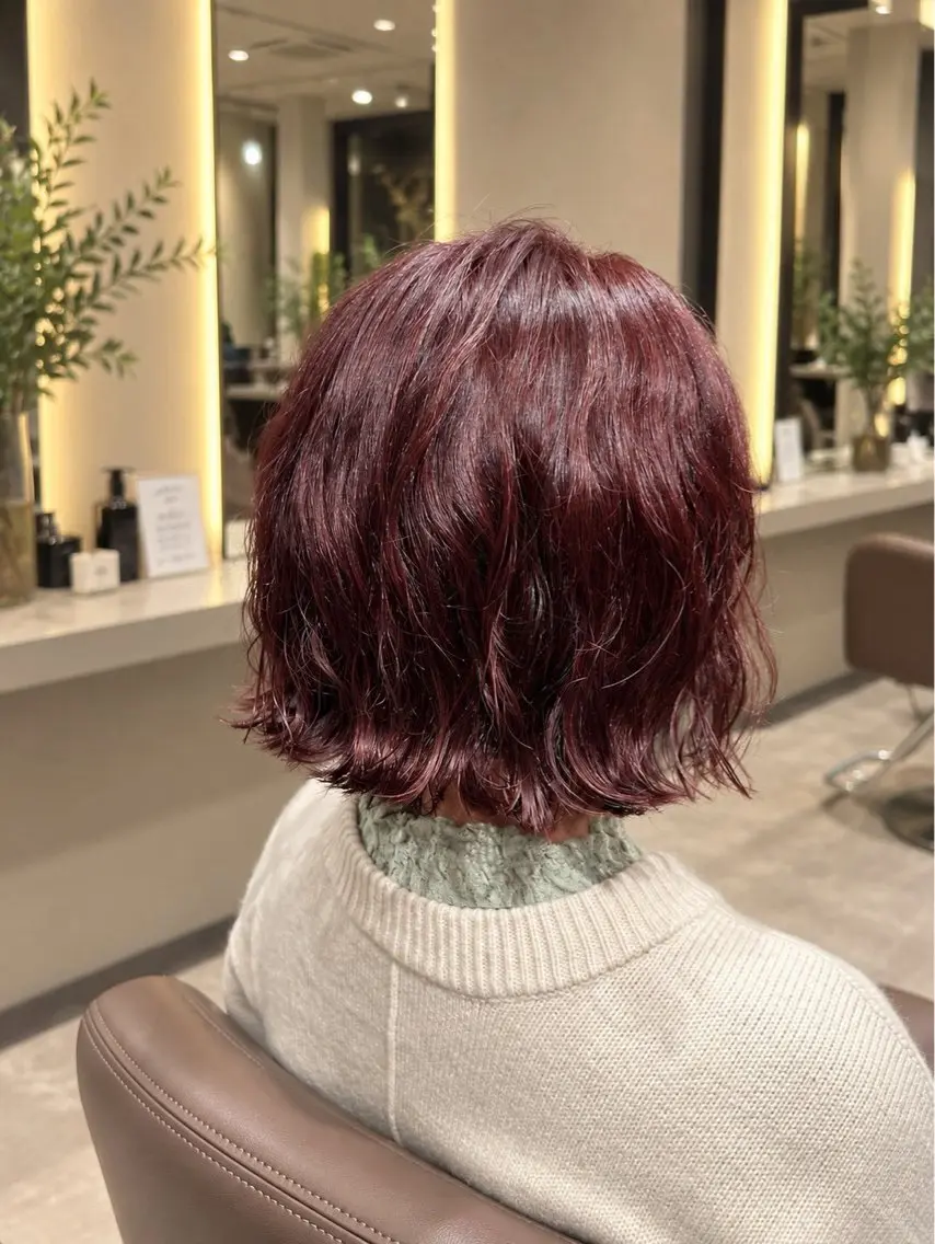 ミディアム カラー パーマ ミディアムパーマ 艶髪カラー🤍ྀི MISAKI🩷ྀིのヘアスタイル