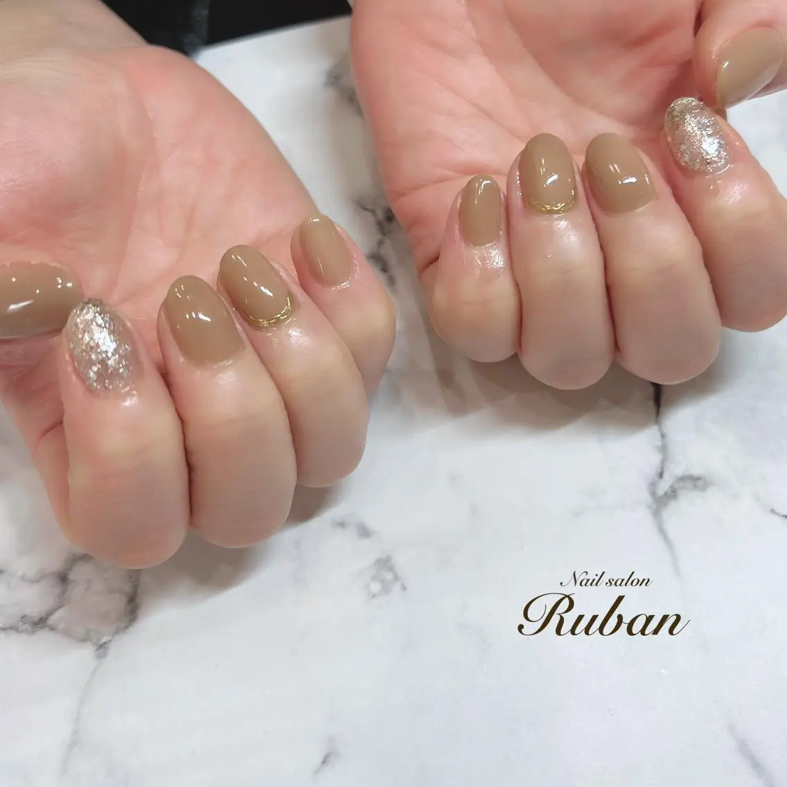 ネイル ミラーネイル シンプルネイル Nail salon Rubanのネイルデザイン